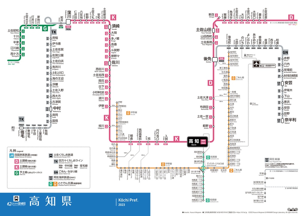 高知県鉄道路線図(デジタル版)