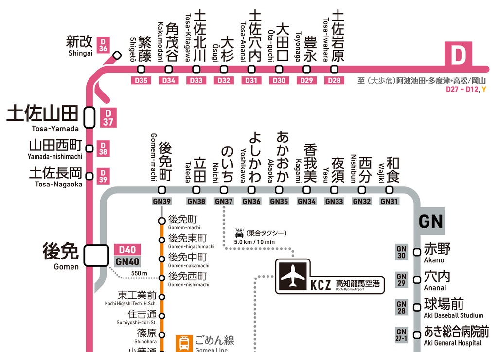 高知県鉄道路線図(デジタル版)