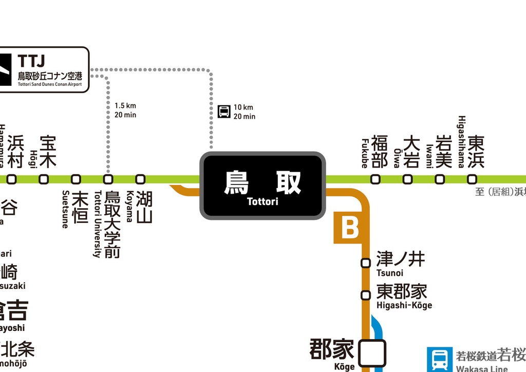 鳥取県鉄道路線図（デジタル版）