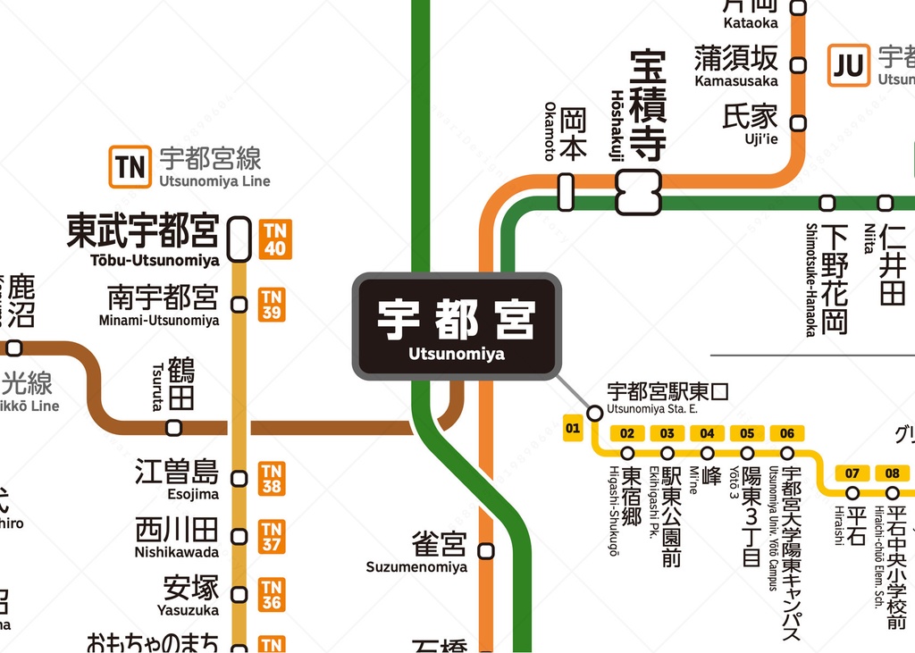 栃木県鉄道路線図（デジタル版）