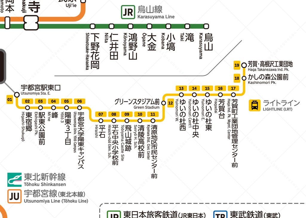 栃木県鉄道路線図(デジタル版)