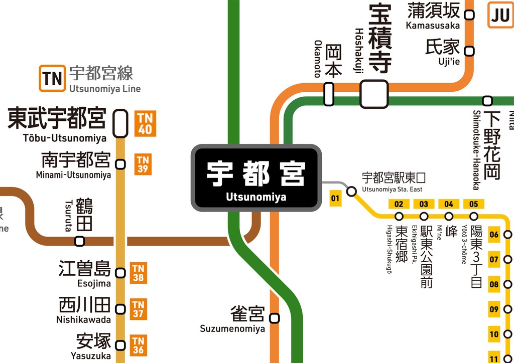栃木県鉄道路線図（デジタル版）