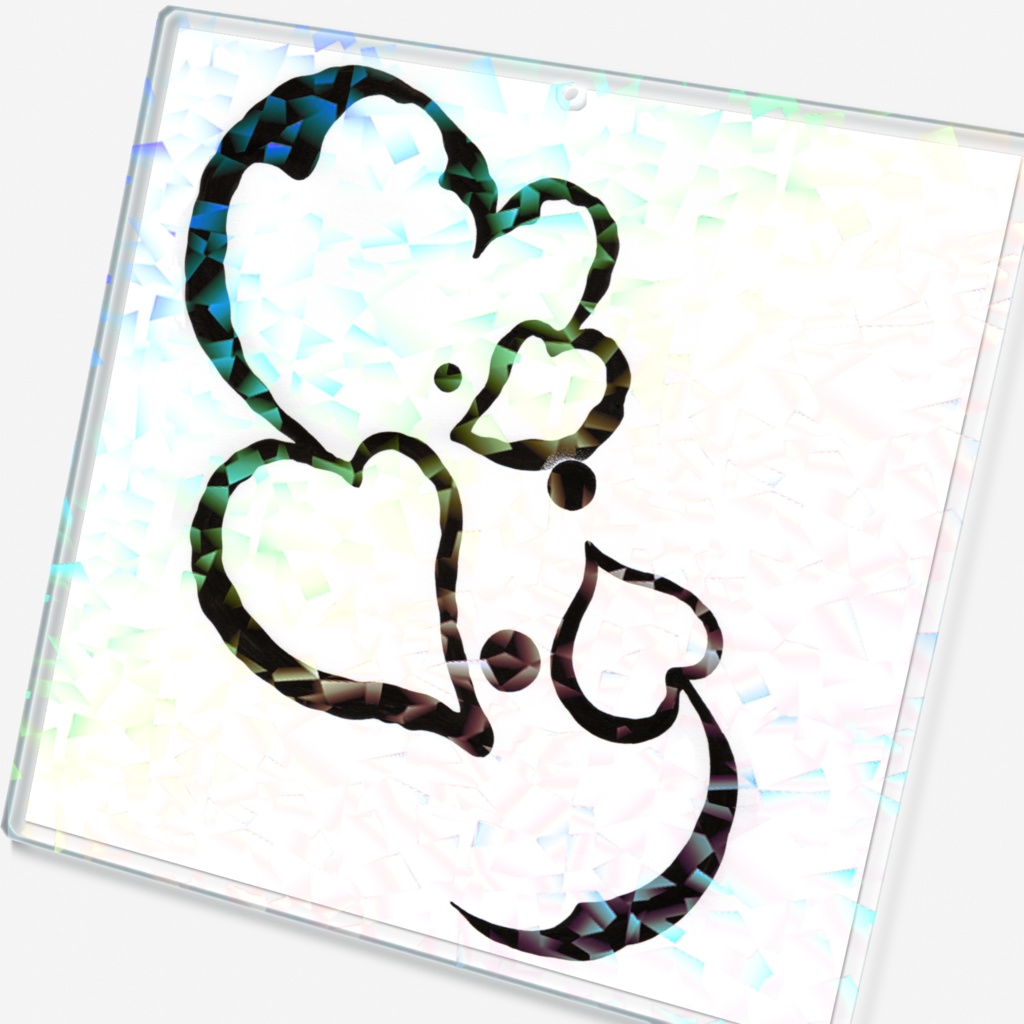 ホログラムアクリルキーホルダー:天使と悪魔