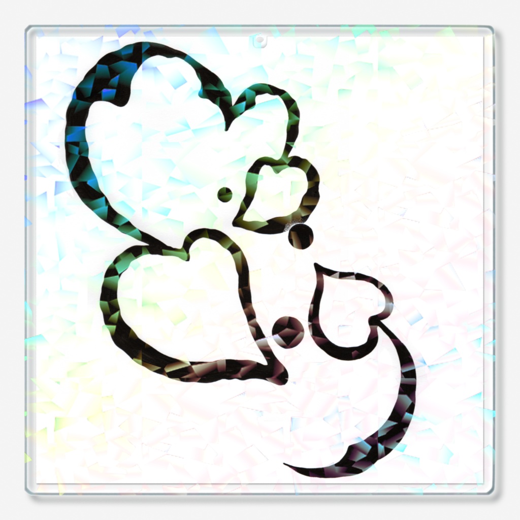 ホログラムアクリルキーホルダー：天使と悪魔