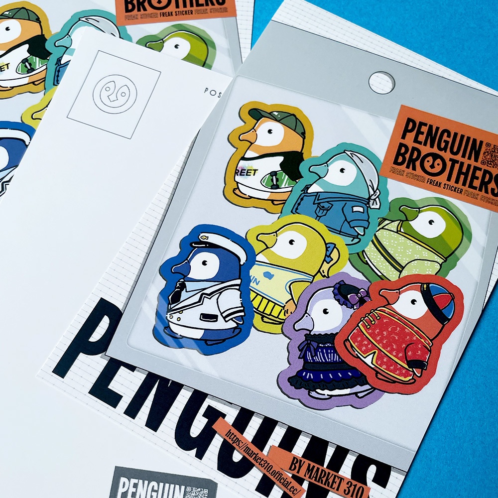 PENGUIN BROTHERS ポストカード / フレークシール柄