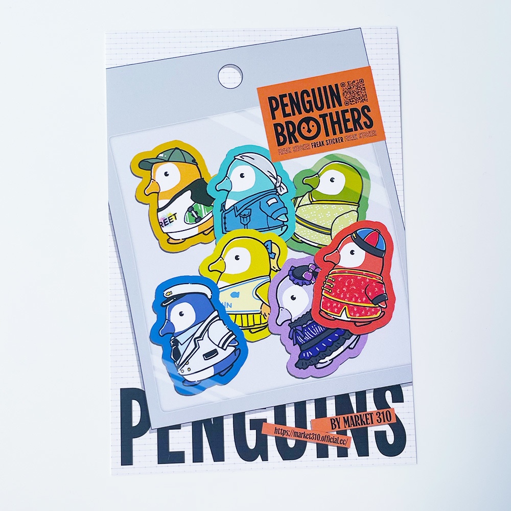 PENGUIN BROTHERS ポストカード / フレークシール柄