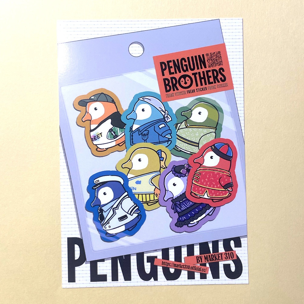 PENGUIN BROTHERS ポストカード / フレークシール柄