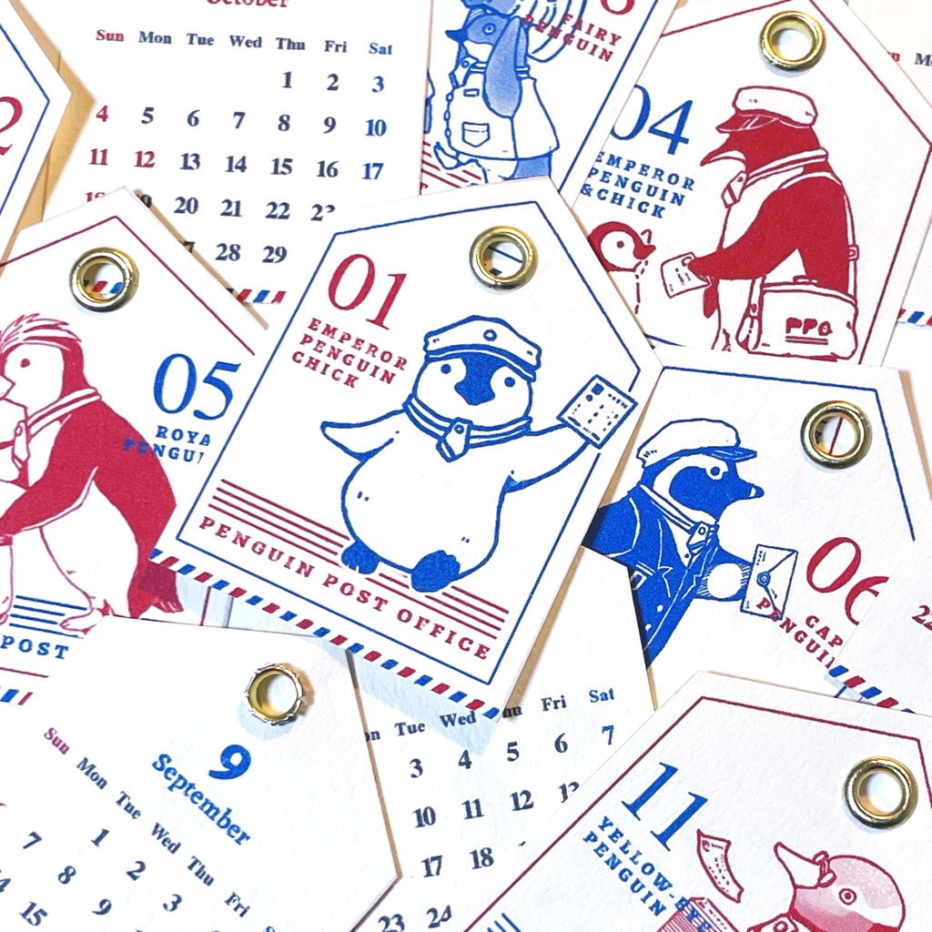 人鳥郵便 2026年タグ型カレンダー