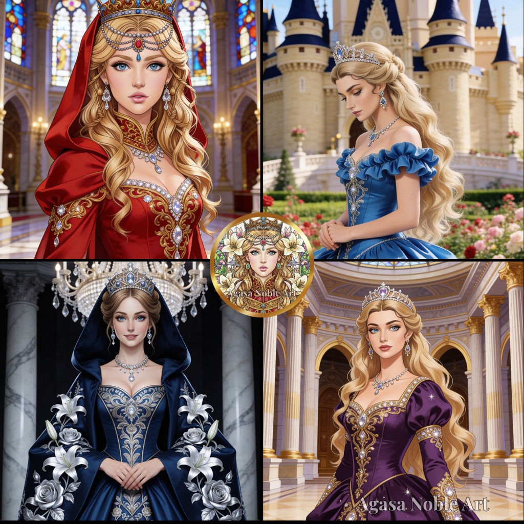 【Free Wallpaper Gift / 無料】Mobile Wallpaper 4pcs Set|Medieval Princess|スマホ壁紙4枚セット(中世プリンセス)