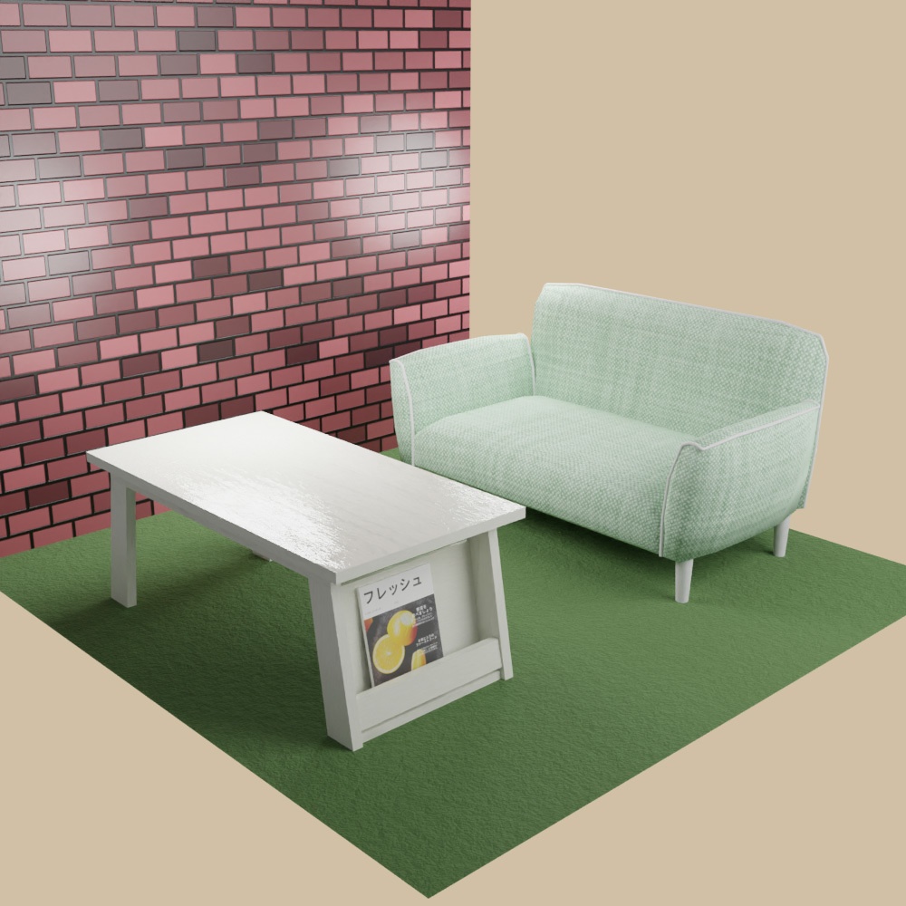 ソファーとテーブルの3色セット