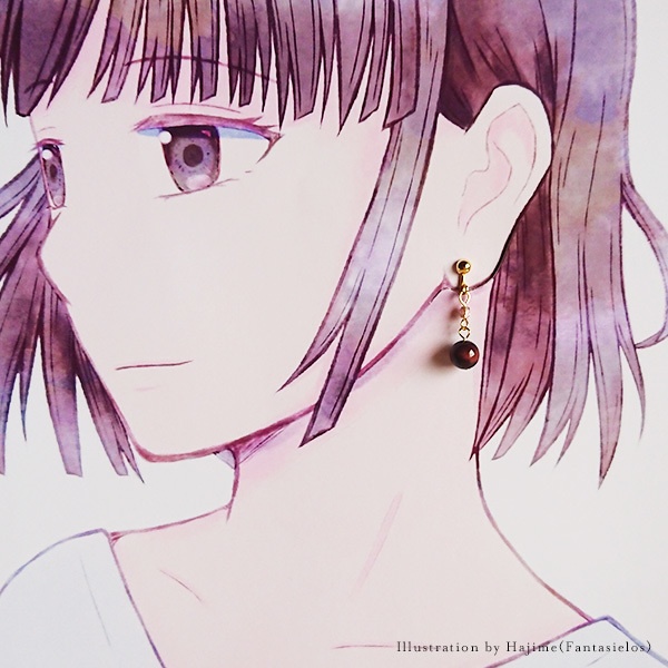 レッドタイガーアイのイヤリング