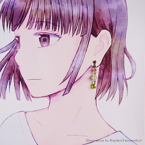 プレナイトのイヤリング