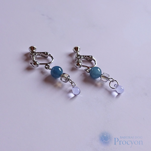 アクアマリンのイヤリング