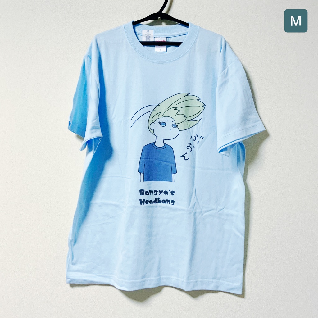バンギャのヘドバン気分を日常で味わえるTシャツ(ライトブルー)