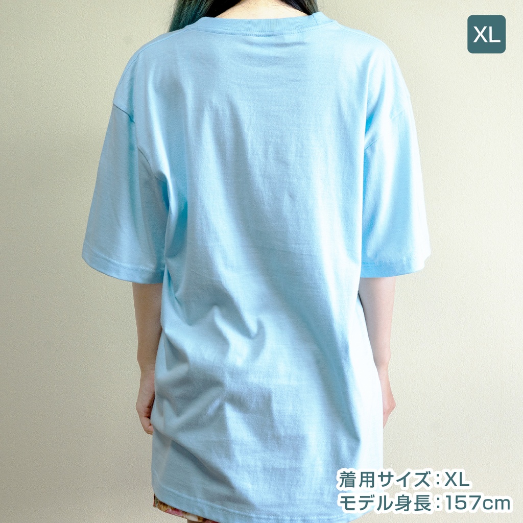 バンギャのヘドバン気分を日常で味わえるTシャツ(ライトブルー)