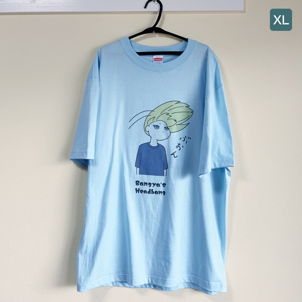 バンギャのヘドバン気分を日常で味わえるTシャツ(ライトブルー)