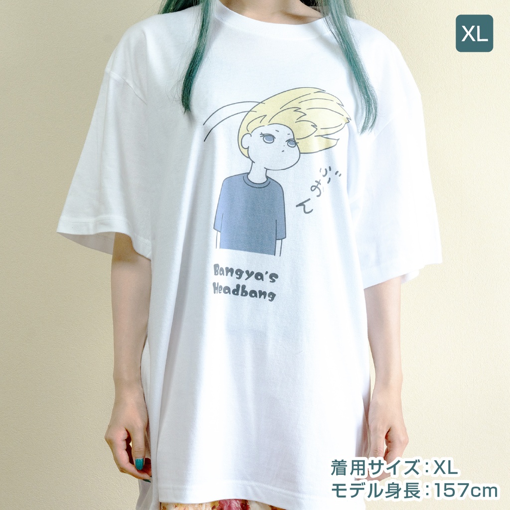 バンギャのヘドバン気分を日常で味わえるTシャツ(ホワイト)
