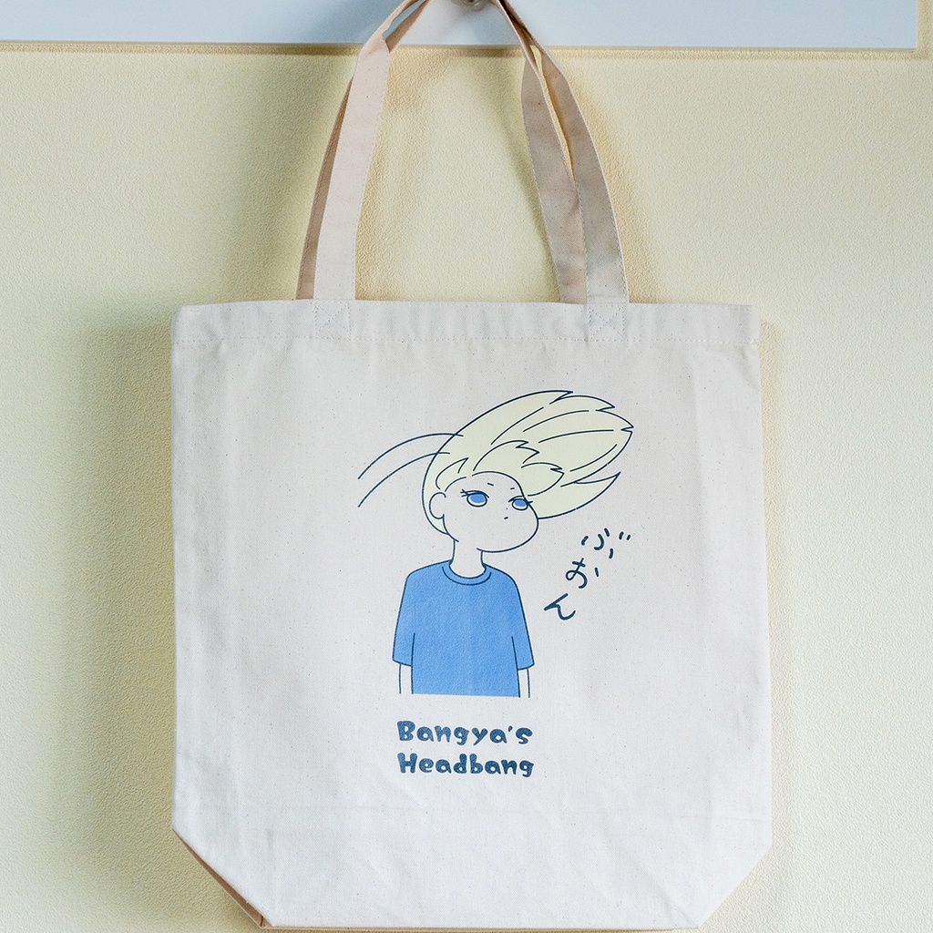 バンギャのヘドバン気分を日常で味わえるトートバッグ(ナチュラル)