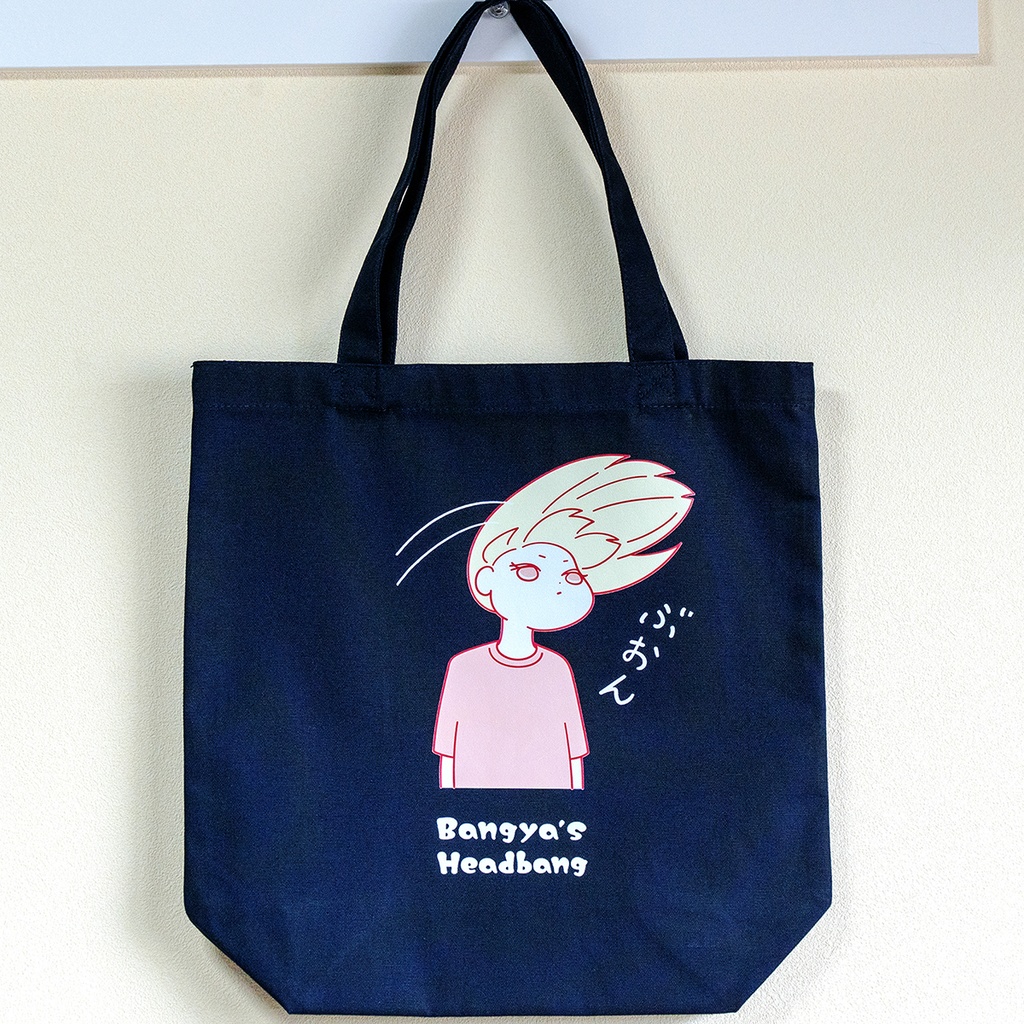 バンギャのヘドバン気分を日常で味わえるトートバッグ(ネイビー)