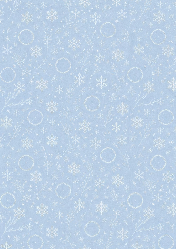 淡雪のしらべ｜雪輪と雪の結晶の和風デジタルペーパー