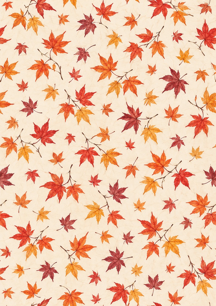 秋彩もみじ｜和紙風の紅葉デジタルペーパー