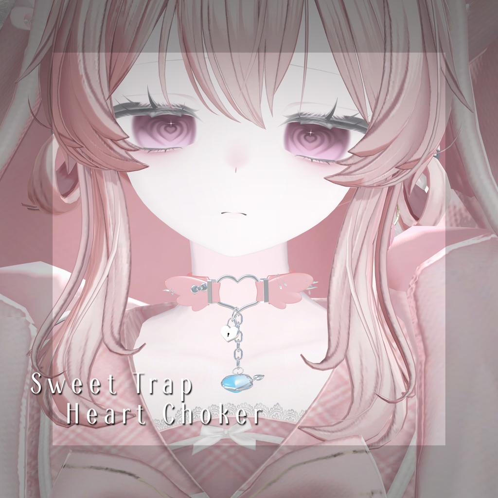 【MA対応】【PhysBone対応】【複数カラー有】Sweet Trap Heart choker