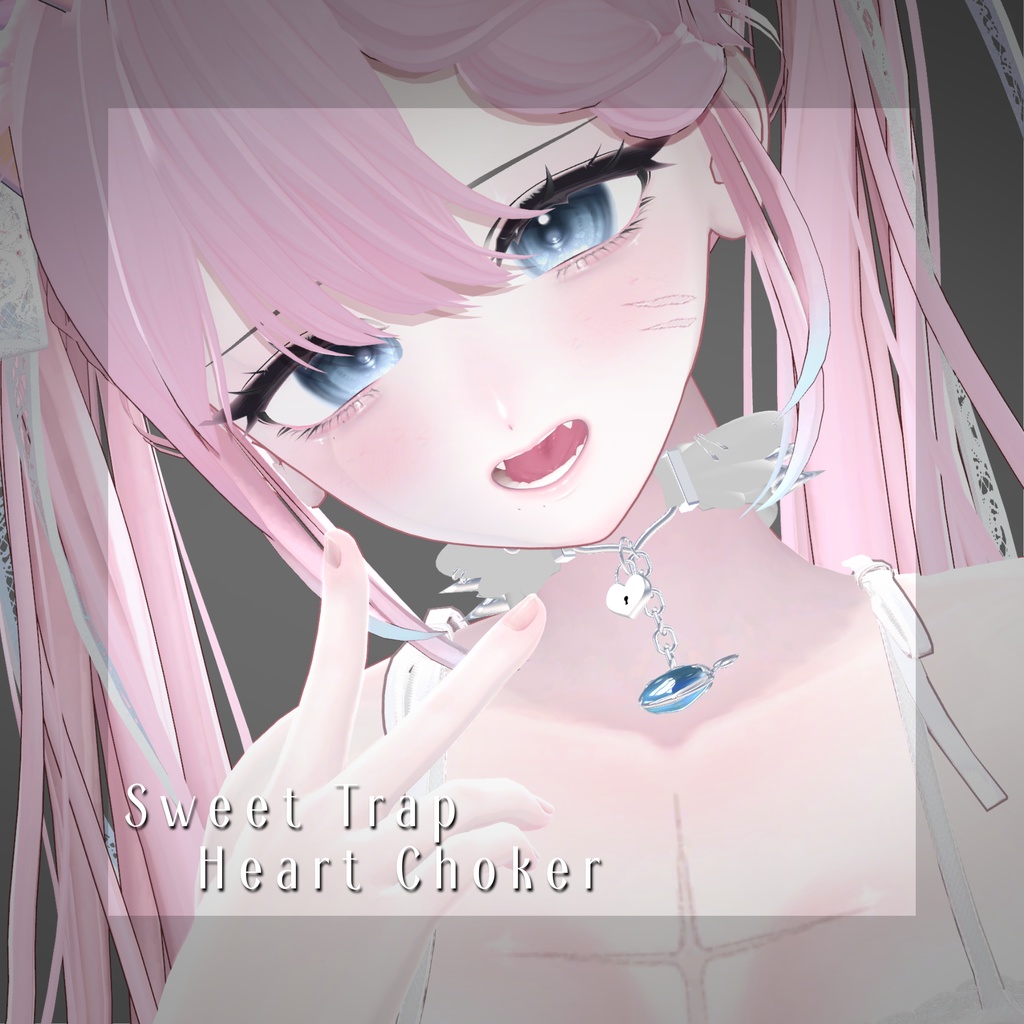 【MA対応】【PhysBone対応】【複数カラー有】Sweet Trap Heart choker