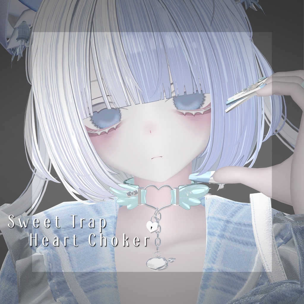 【MA対応】【PhysBone対応】【複数カラー有】Sweet Trap Heart choker