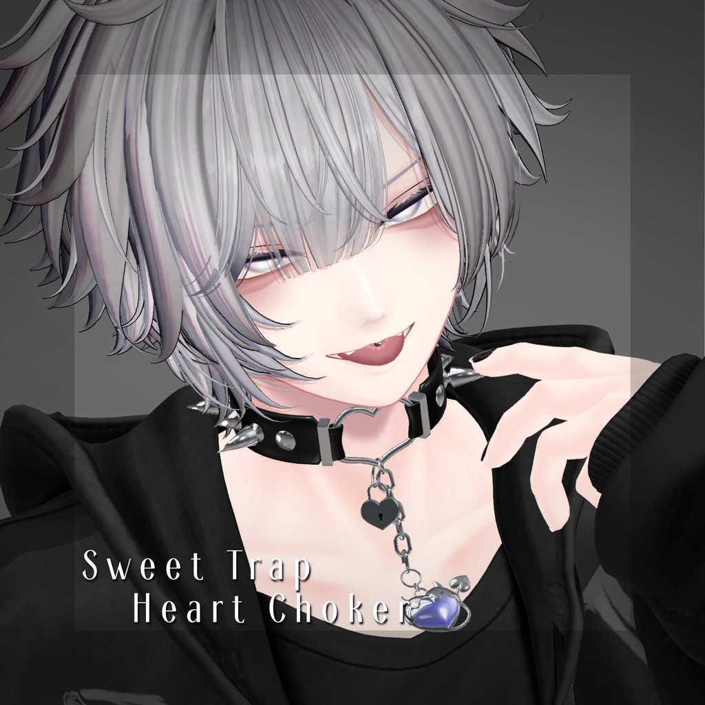 【MA対応】【PhysBone対応】【複数カラー有】Sweet Trap Heart choker