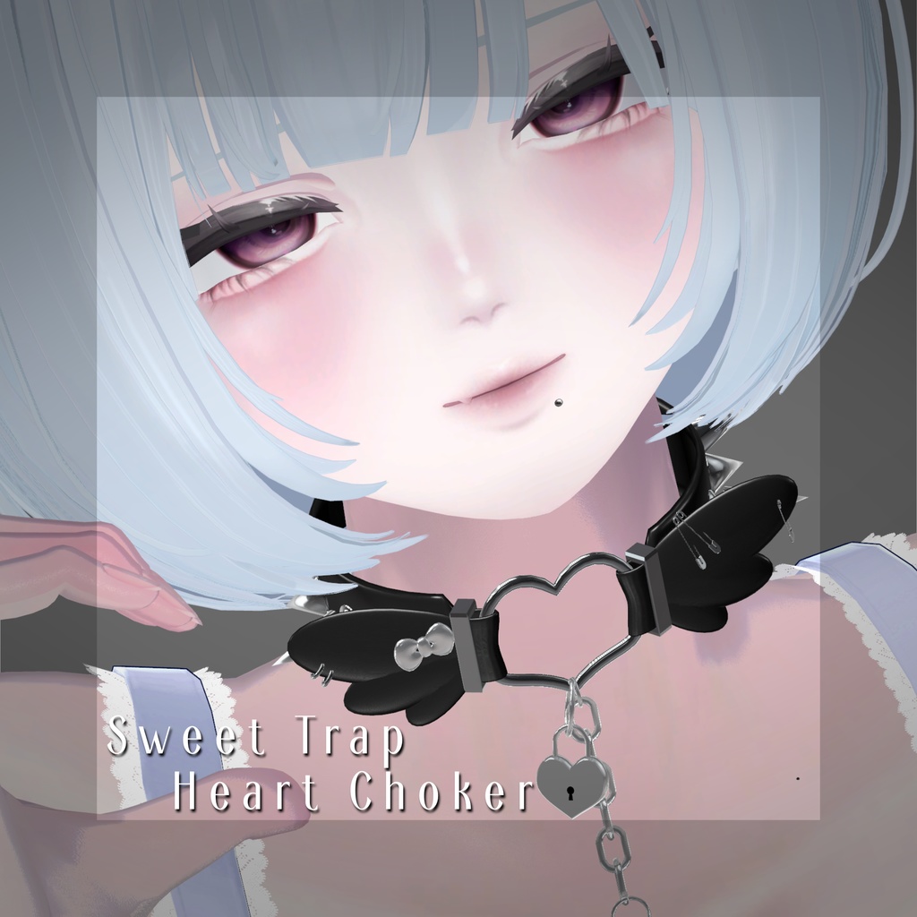【MA対応】【PhysBone対応】【複数カラー有】Sweet Trap Heart choker