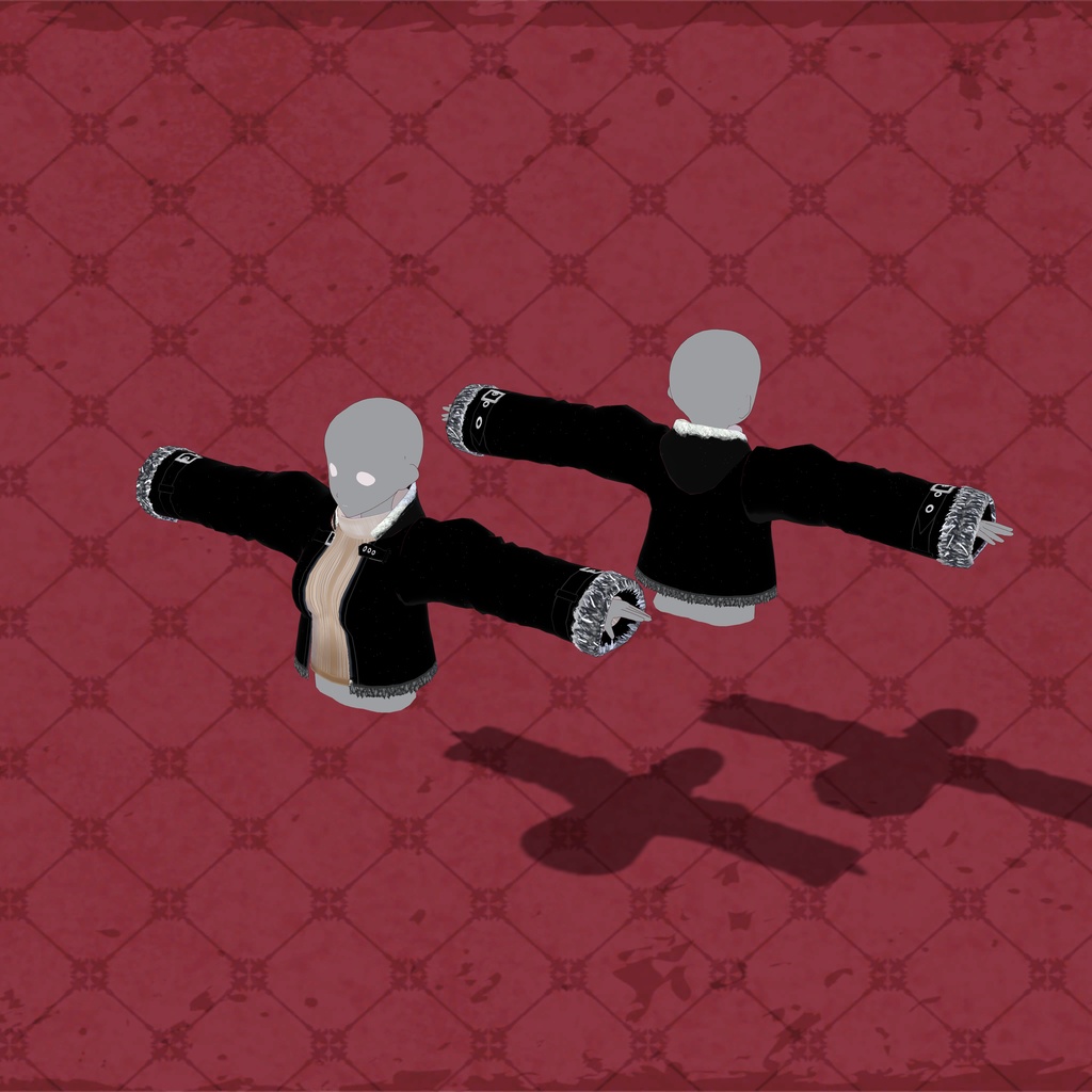 【VRoid用】冬用コート【Free】