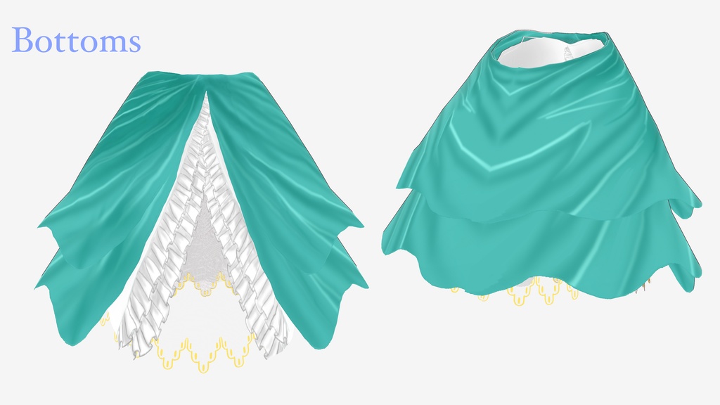 【VRoid用】若緑のドレス