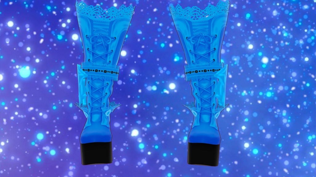 【VRoid用】ロリータ系衣装に合いそうなブーツ【Free配布版有】