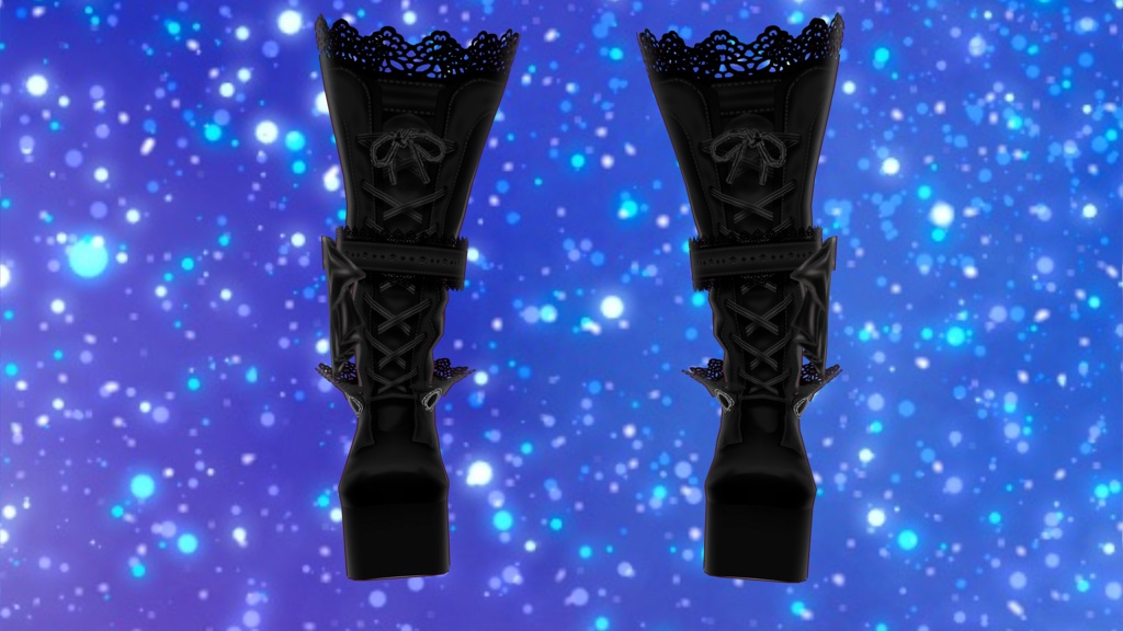 【VRoid用】ロリータ系衣装に合いそうなブーツ【Free配布版有】