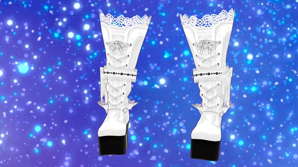 【VRoid用】ロリータ系衣装に合いそうなブーツ【Free配布版有】