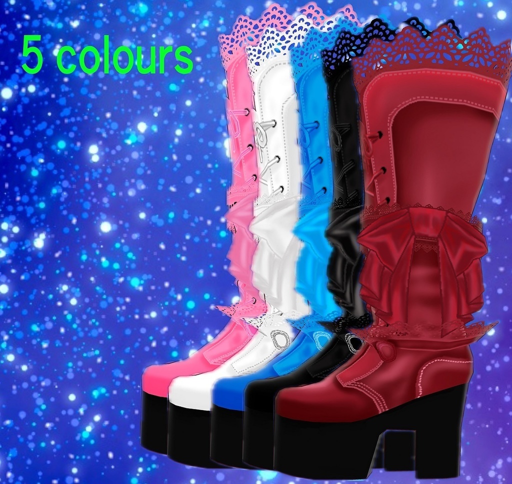 【VRoid用】ロリータ系衣装に合いそうなブーツ【Free配布版有】