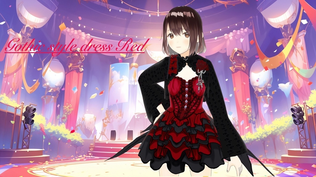 【VRoid用】ゴシック風ワンピース