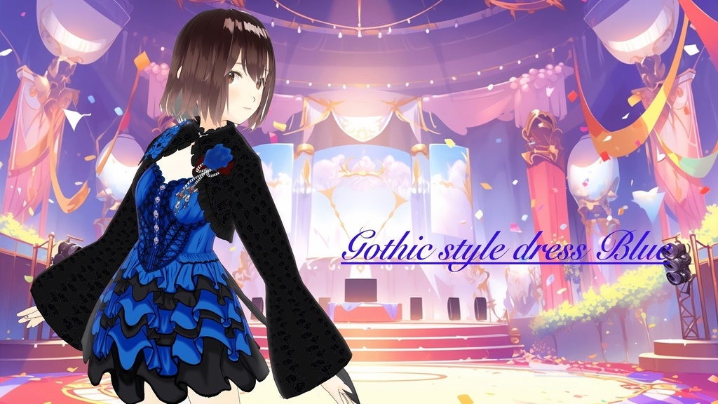 【VRoid用】ゴシック風ワンピース