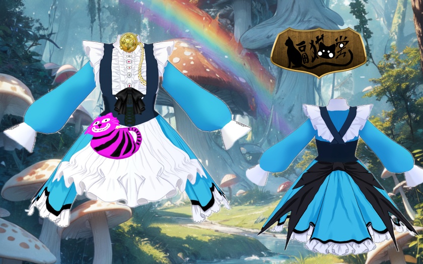 【VRoid用】不思議な国のドレス【Free配布有】