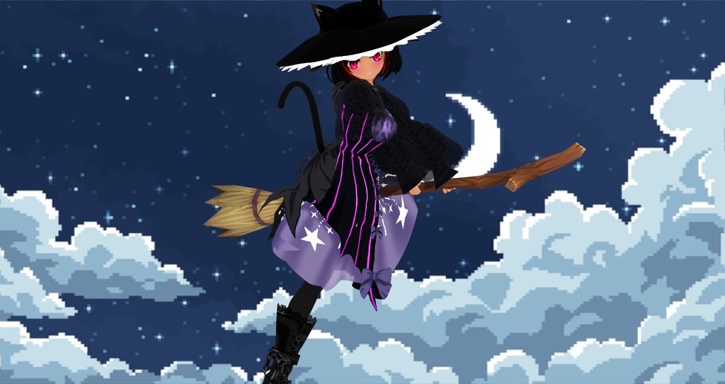 【VRoid用】魔女のワンピース【Free配布有】