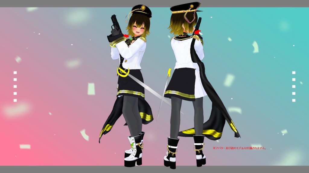 【VRoid用】軍服ロリータ衣装【Free配布版有】