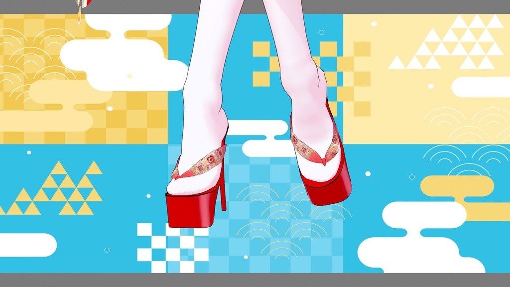 【Free/無料版】【VRoid用】着物ドレス|Kimono dress