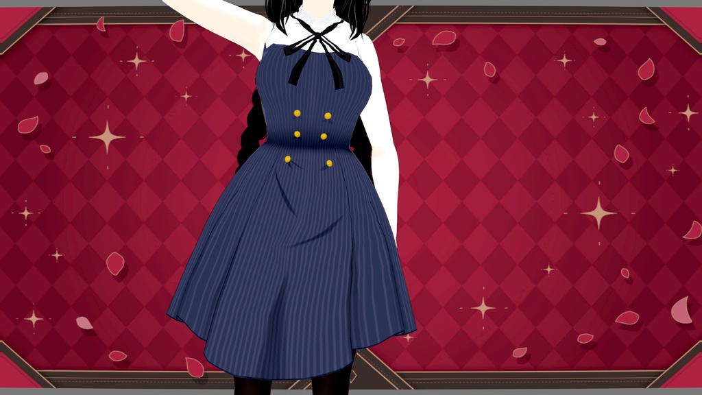 【Free/無料版】【VRoid用】ノースリーブワンピース/sleeveless dress