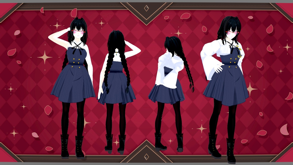 【Free/無料版】【VRoid用】ノースリーブワンピース/sleeveless dress