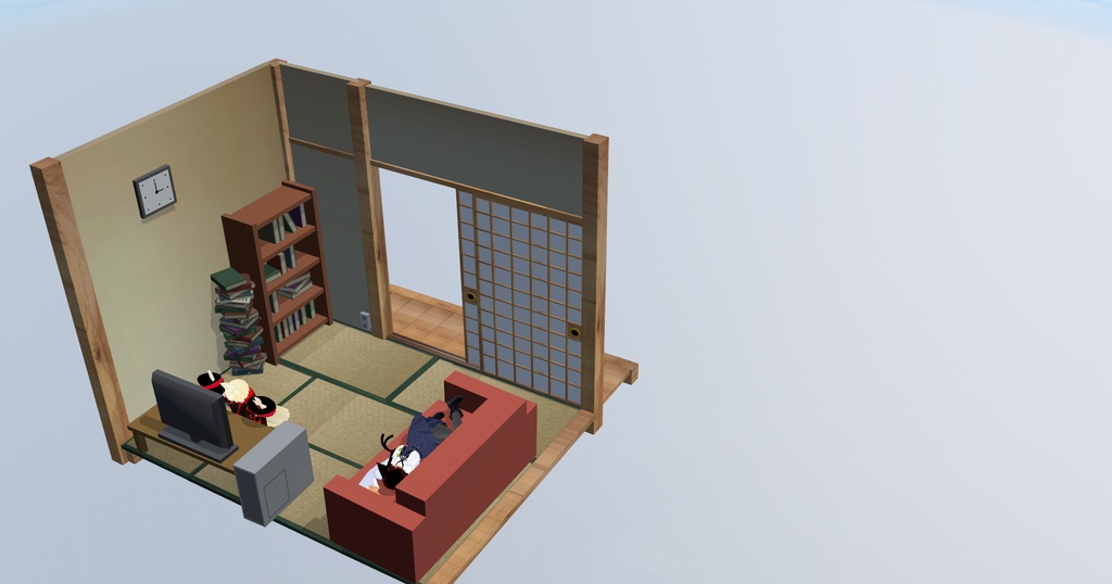 【Free/無料版】HS-03 『和室01』GLBファイル