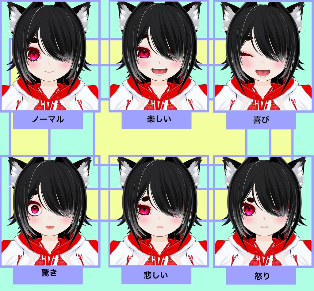 【Vroid】オリジナル3Dモデル HA-01 双子の『黒&白』