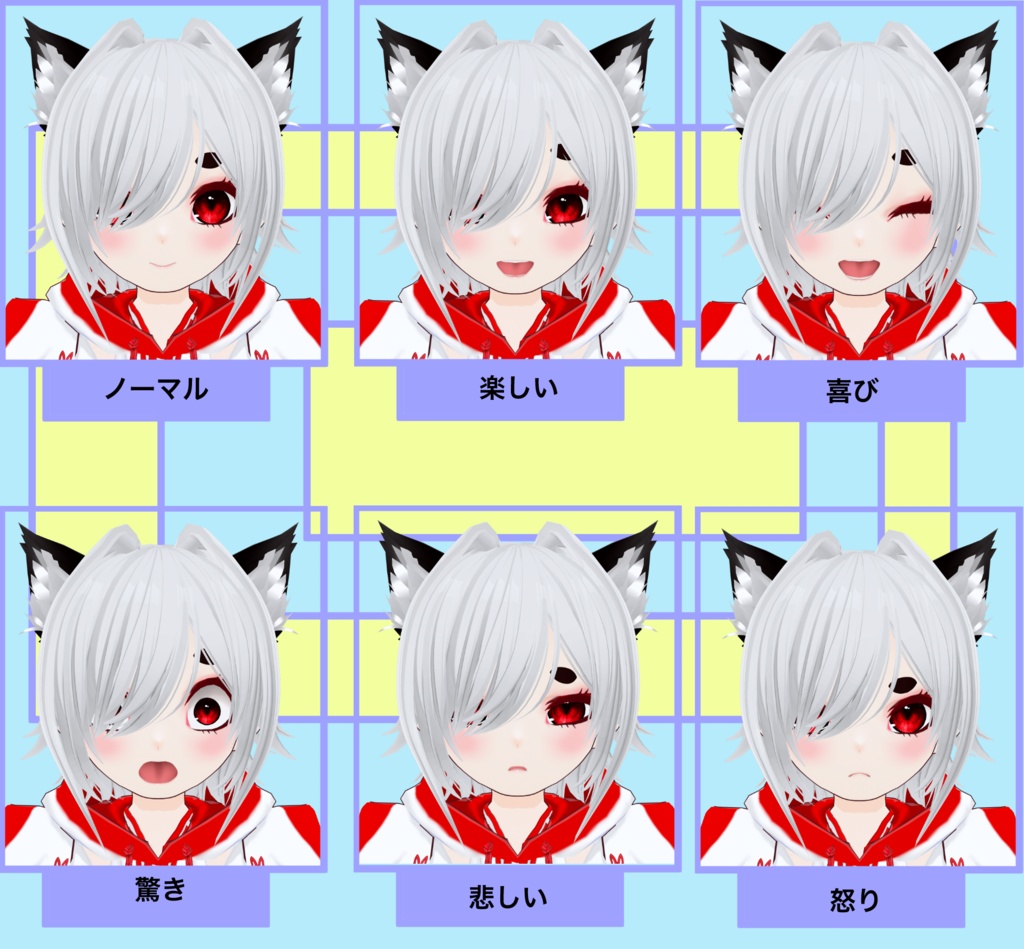 【Vroid】オリジナル3Dモデル HA-01 双子の『黒&白』