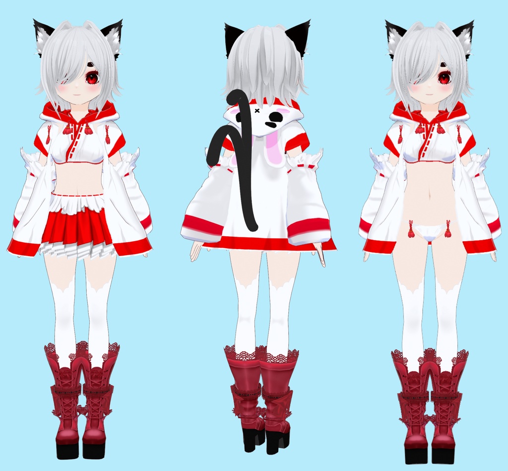 【Vroid】オリジナル3Dモデル HA-01 双子の『黒&白』