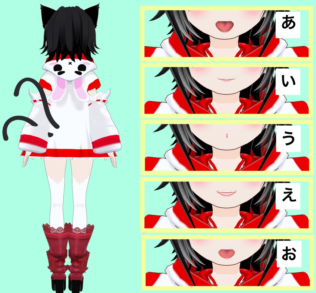 【Vroid】オリジナル3Dモデル HA-01 双子の『黒&白』