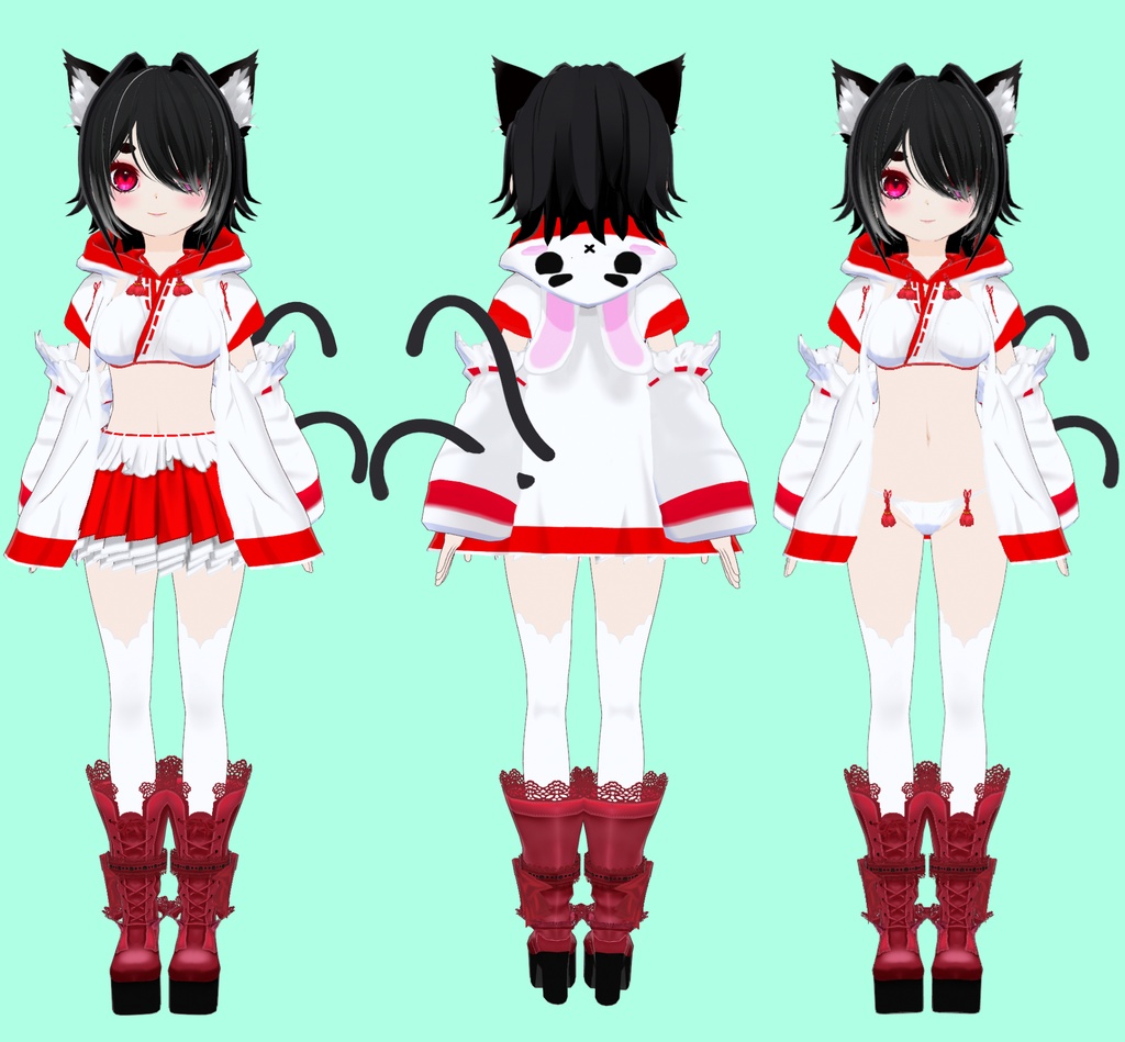 【Vroid】オリジナル3Dモデル HA-01 双子の『黒&白』